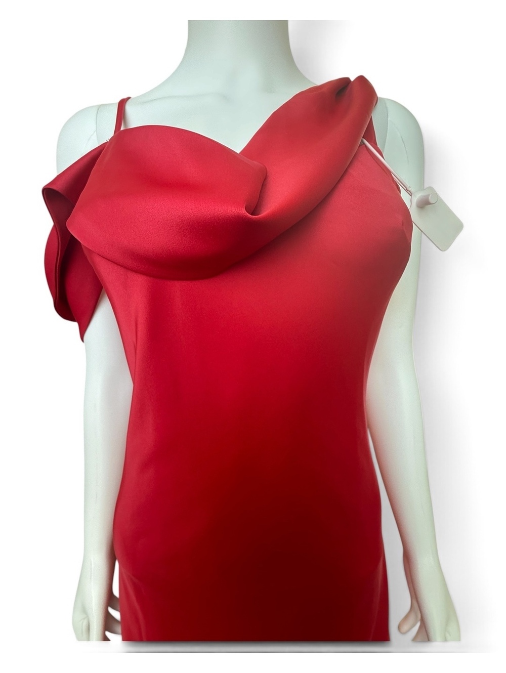 SHEIN Belle red satin cowl-neck maxi dress NWT size 6 M - Picture 10 of 11